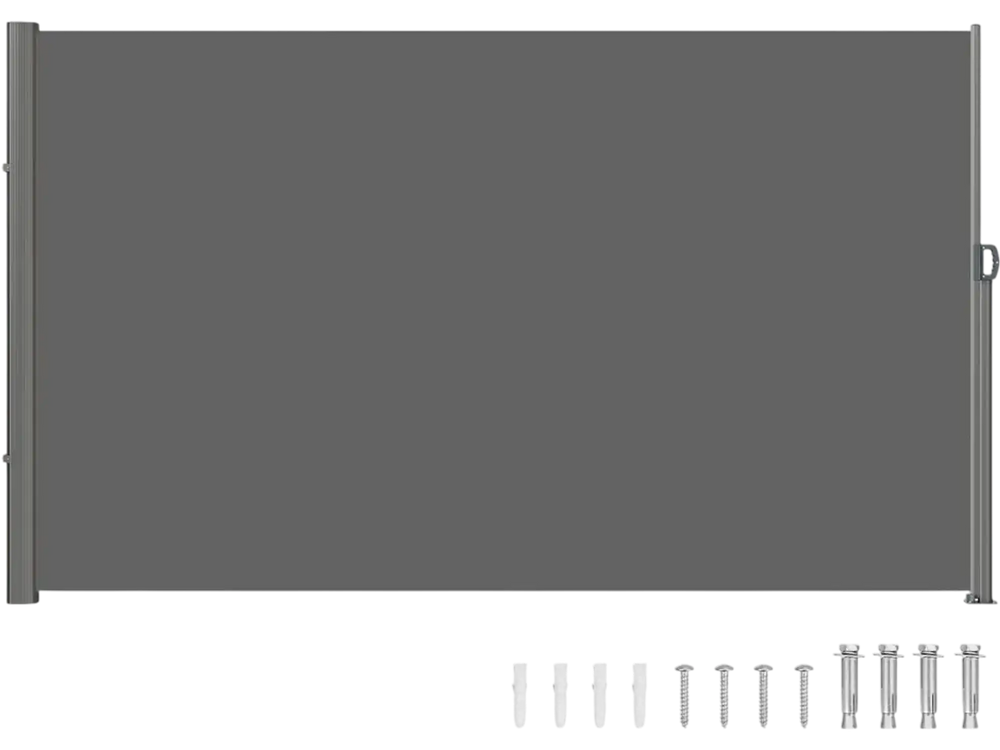 VEVOR Retractable Side Awning, 71''x 118'' Aluminum Outdoor Privacy Screen, 280g Polyester Water-proof Retractable Patio Screen, UV 30+ Room Divider Wind Screen for Patio, Backyard, Balcony, Gray