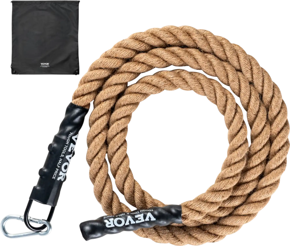 VEVOR Gym Climbing Rope, 1.5" Diameter 10 ft Length Gym Fitness Training Rope, Gym Exercise Workout Rope for Adults, Climbing Rope for Fitness and Strength Training, Climbing Exercise, Home Workout