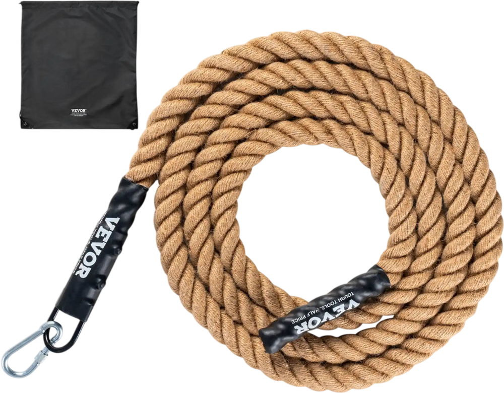 VEVOR Gym Climbing Rope, 1.5" Diameter 15 ft Length Gym Fitness Training Rope, Gym Exercise Workout Rope for Adults, Climbing Rope for Fitness and Strength Training, Climbing Exercise, Home Workout