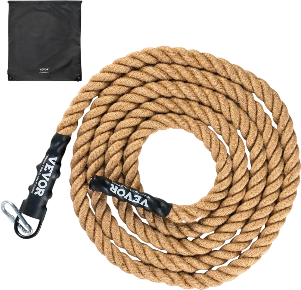 VEVOR Gym Climbing Rope, 1.5" Diameter 30 ft Length Gym Fitness Training Rope, Gym Exercise Workout Rope for Adults, Climbing Rope for Fitness and Strength Training, Climbing Exercise, Home Workout