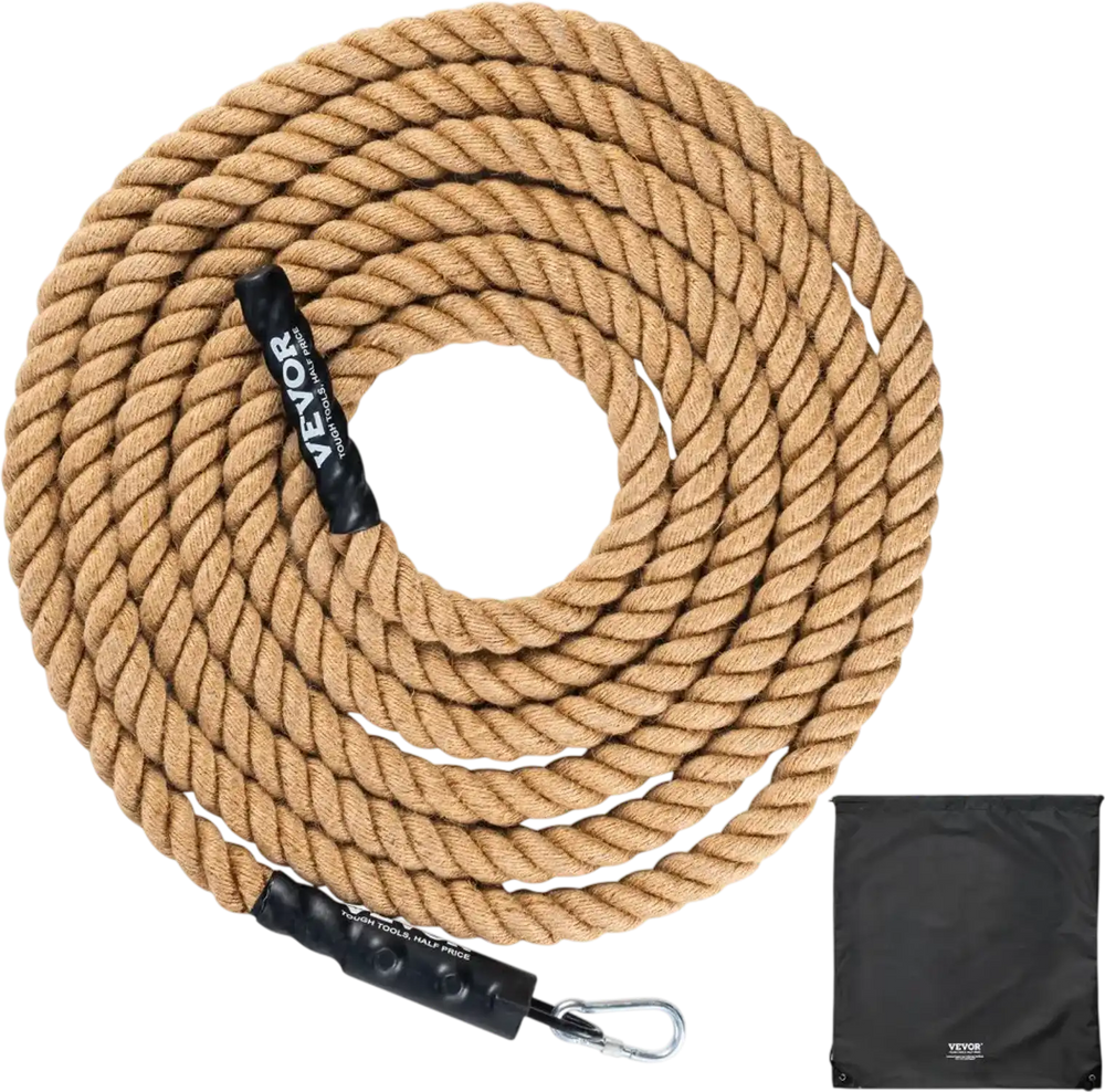 VEVOR Gym Climbing Rope, 1.5" Diameter 20 ft Length Gym Fitness Training Rope, Gym Exercise Workout Rope for Adults, Climbing Rope for Fitness and Strength Training, Climbing Exercise, Home Workout