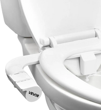 VEVOR Bidet Attachment for Toilet, Self-Cleaning Bidet Toilet Seat Attachment - Dual Retractable Nozzles, Adjustable Water Pressure, Easily Installed Cold Water Sprayer for Rear Feminine Wash, White