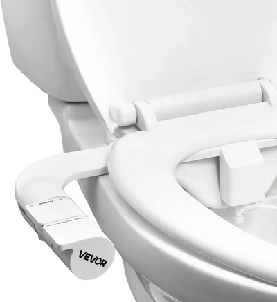 VEVOR Bidet Attachment for Toilet, Self-Cleaning Bidet Toilet Seat Attachment - Dual Retractable Nozzles, Adjustable Water Pressure, Easily Installed Cold Water Sprayer for Rear Feminine Wash, White