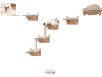 VEVOR Wall Mounted Cat Shelves, Cat Wall Shelves and Perches with Jumping Boards, Nest, Barrier Board & Cat Tree, Cat Floating Furniture up to 40 lbs for Sleeping, Playing, Climbing, Set of 5