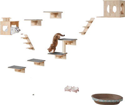 Vevor Cat Shelves Wall-Mounted 9-Piece Set New