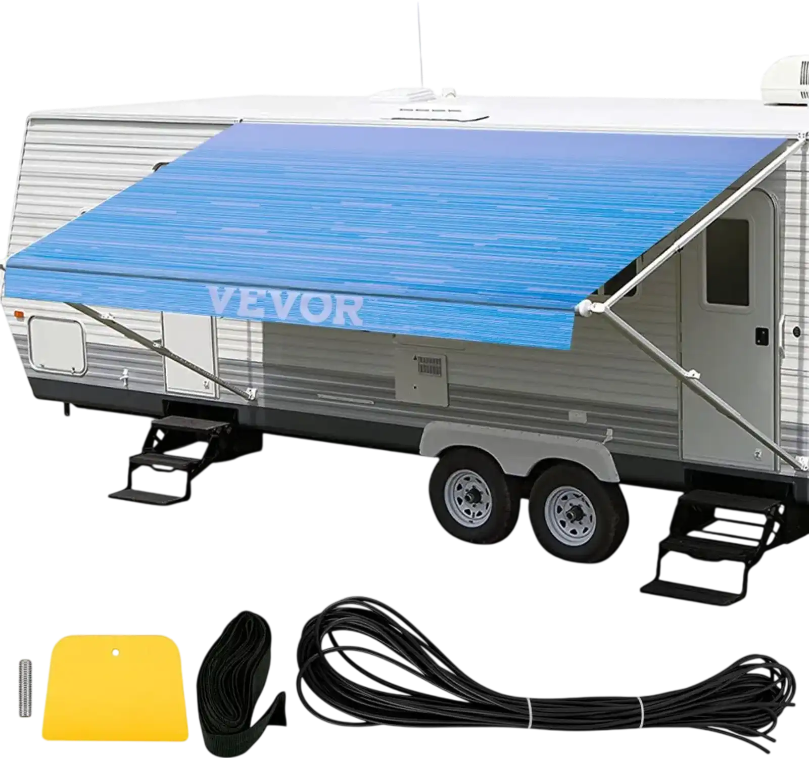 Vevor RV Awning Fabric 17' Ocean Blue Fade Replacement Canopy New