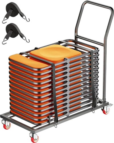 Vevor Folding Chair Dolly L-Shaped 300 lbs 25-Chair Cart New