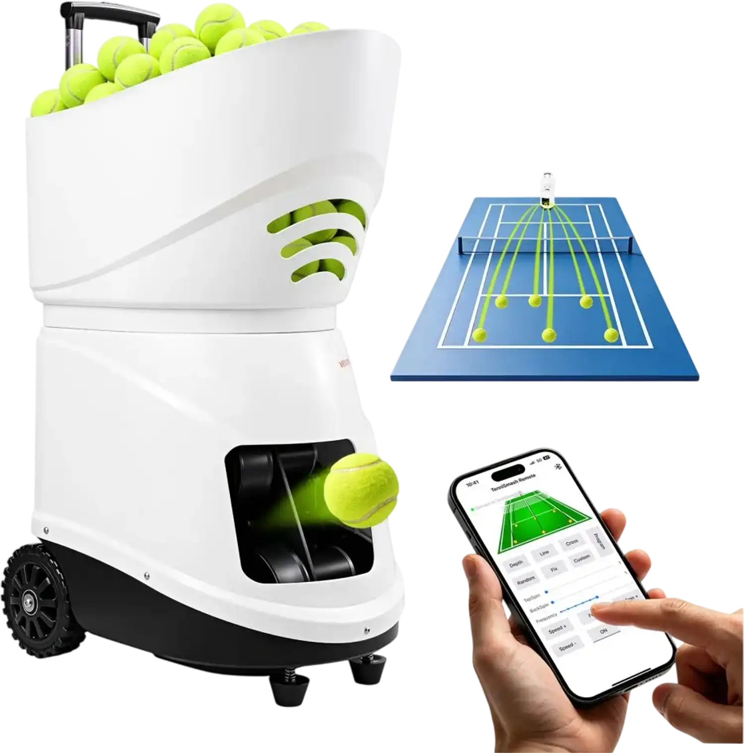 Vevor Tennis Ball Machine Auto Ball Launcher New
