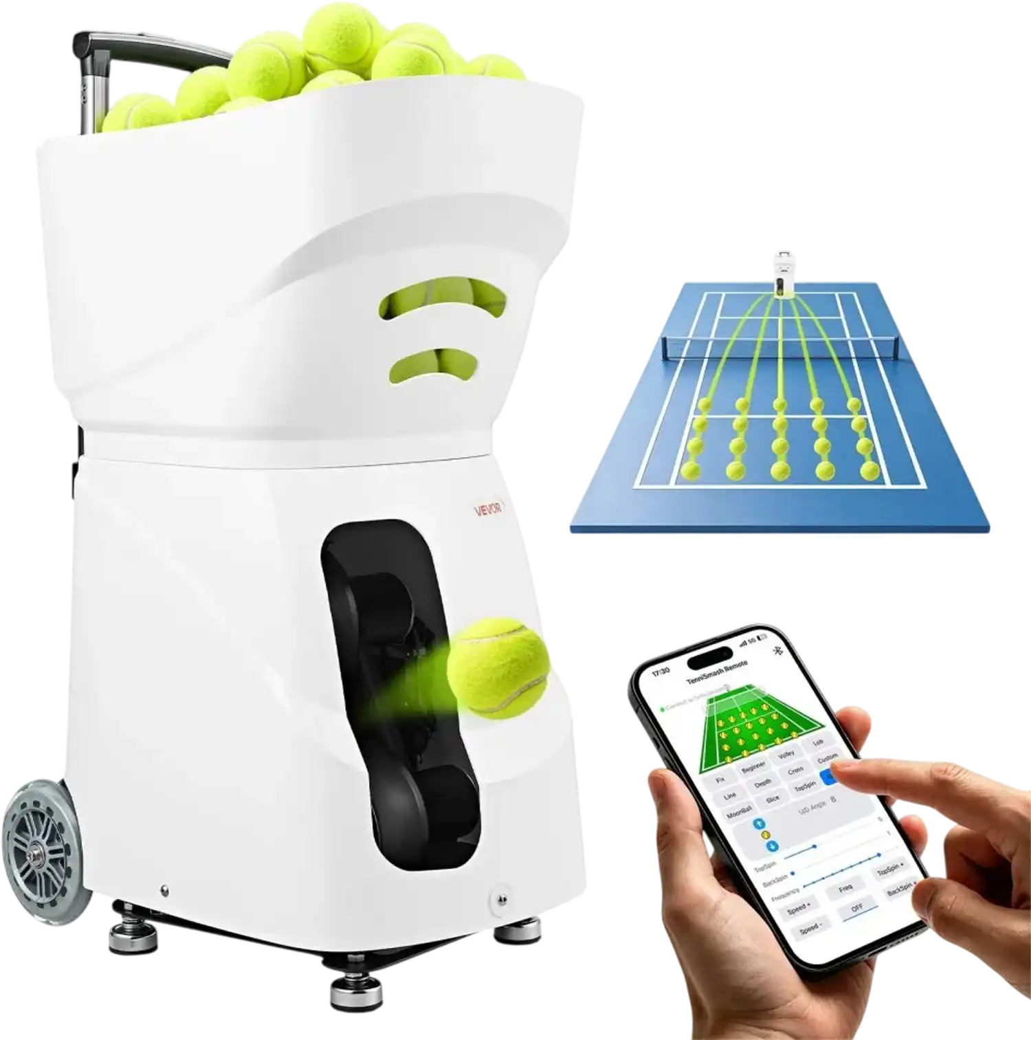 Vevor Tennis Ball Machine Auto Ball Launcher New