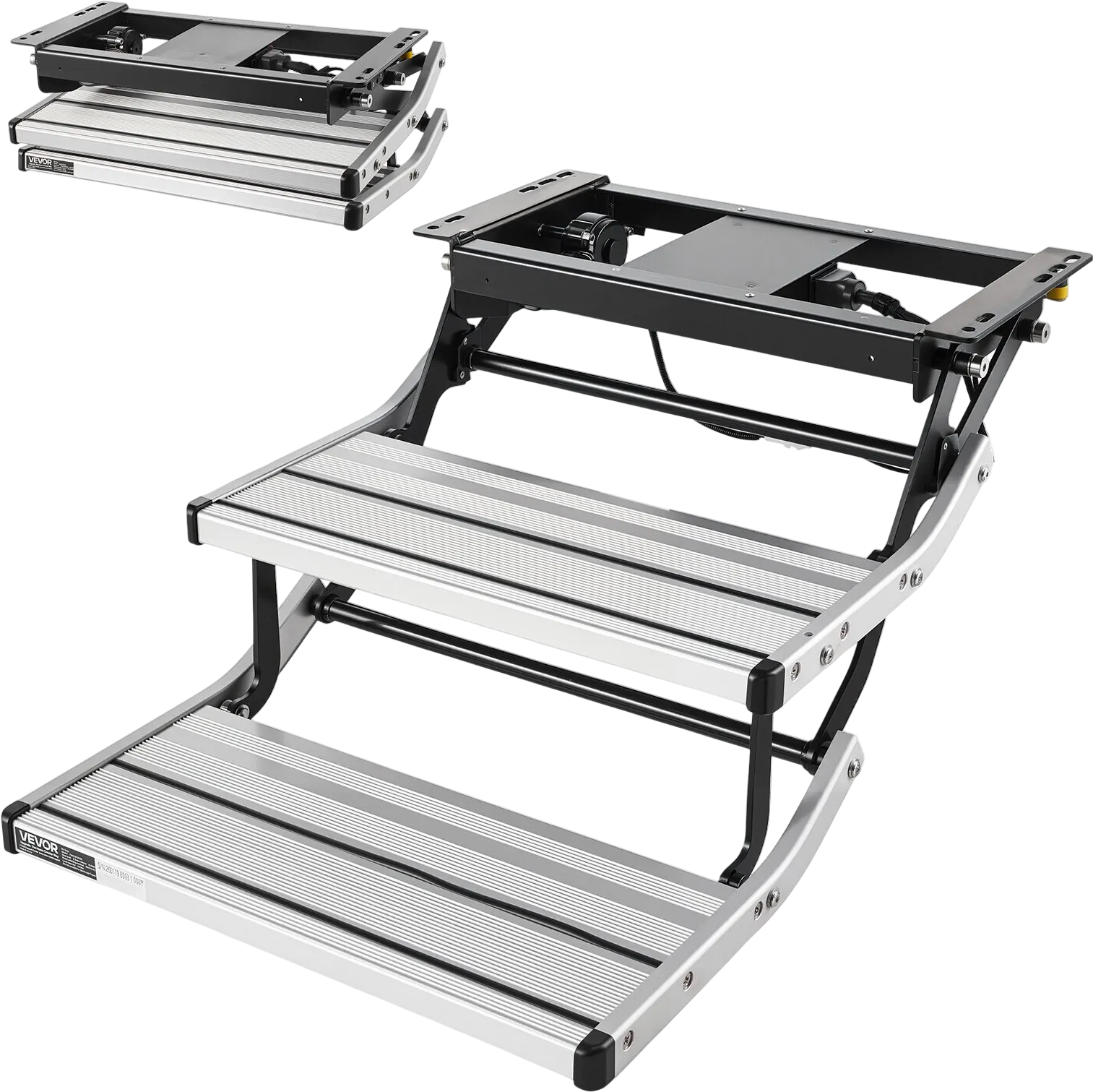 Vevor RV Stairs 2-Step Electric Retractable Non-Slip 440 lb. Capacity New