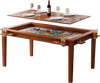 VEVOR Board Game Table 2-in-1 Gaming and Dining Table 63 x 39.4 x 30 in, Roomy for 6 Players, with Removable Tabletop, Leather Gaming Mat, 6 Cup Holders & Sliding Trays, 440LBS Solid Wood Support