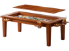 VEVOR Board Game Table 2-in-1 Gaming and Dining Table 47.2 x 23.6 x 17.7 in, Roomy for 4 Players, with Removable Tabletop, Leather Gaming Mat, 4 Cup Holders & Sliding Trays, 300LBS Solid Wood Support