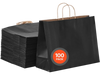 VEVOR Kraft Paper Bags with Handles, 100Pcs 16 x 6 x 12 in, Large Paper Grocery Bags, Reusable & 100% Recycled Take-Out Sacks, Plain Party Bag Bulk for Birthday, Wedding, Business, Goody, Black