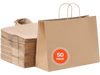 VEVOR Kraft Paper Bags with Handles, 50Pcs 16 x 6 x 12 in, Large Paper Grocery Bags, Reusable & Recycled Brown Take-Out Sacks, Plain Party Bag Bulk for Birthday, Wedding, Business, Goody, Craft