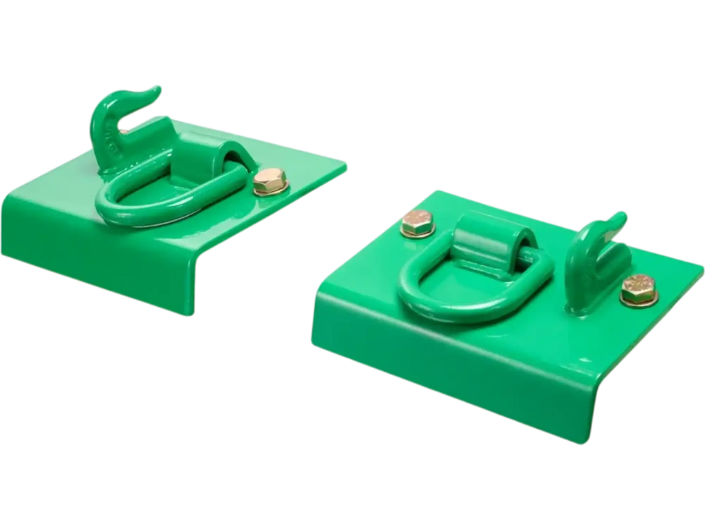 VEVOR 5/16" Tractor Bucket Hook with Tie Down Ring, Grade 70 Forged Steel 2 Pack Bolt-On Grab Hook with Back Plate Compatible for Tractor Bucket RV UTV Truck, Maximum Break Strength 12,000 lbs, Green
