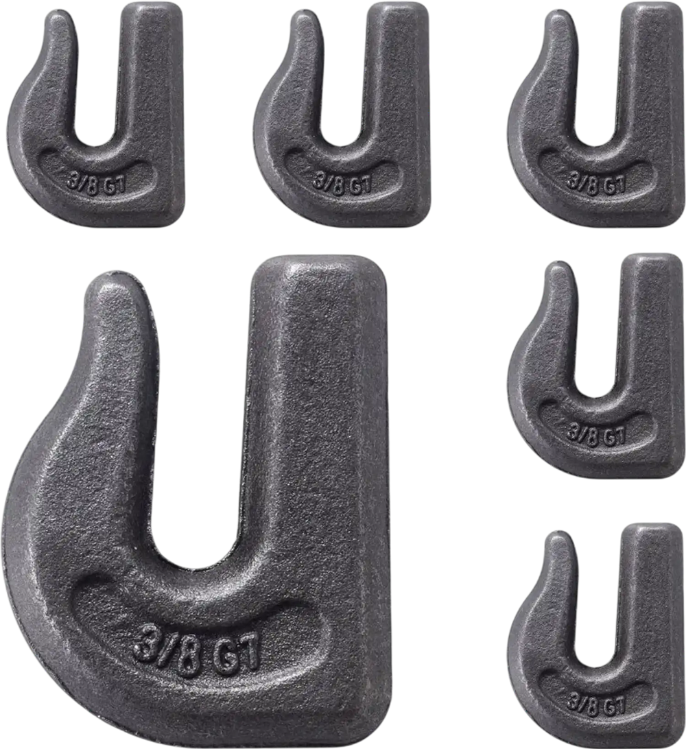 VEVOR Weld-on Grab Chain Hooks 3/8" Heavy Duty Tow Hook G70 Forged Steel 6 Packs Tractor Hook Weldable Compatible for Tractor Bucket, Crane, Chain Hoist, Forklift, Maximum Break Strength 15,000 lbs