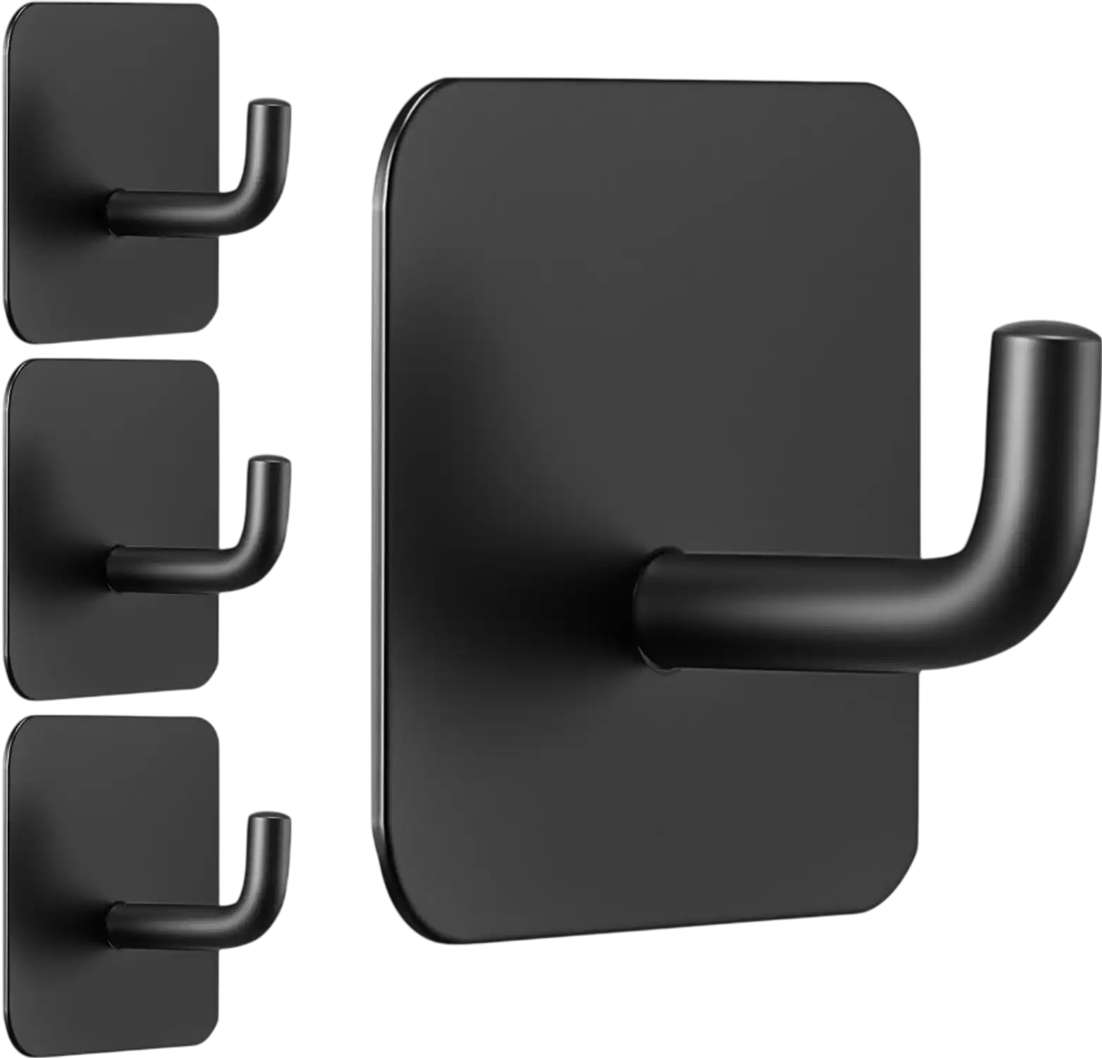 Vevor Adhesive Hooks Heavy-Duty 4-Pack Matte Black Stainless Steel Wall Hanger New