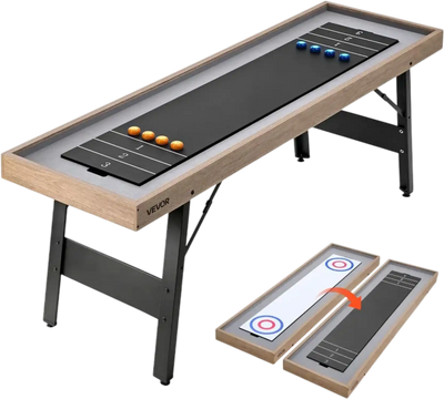 Vevor Shuffleboard Table 7' 2-in-1 Tabletop Curling Combo Game New