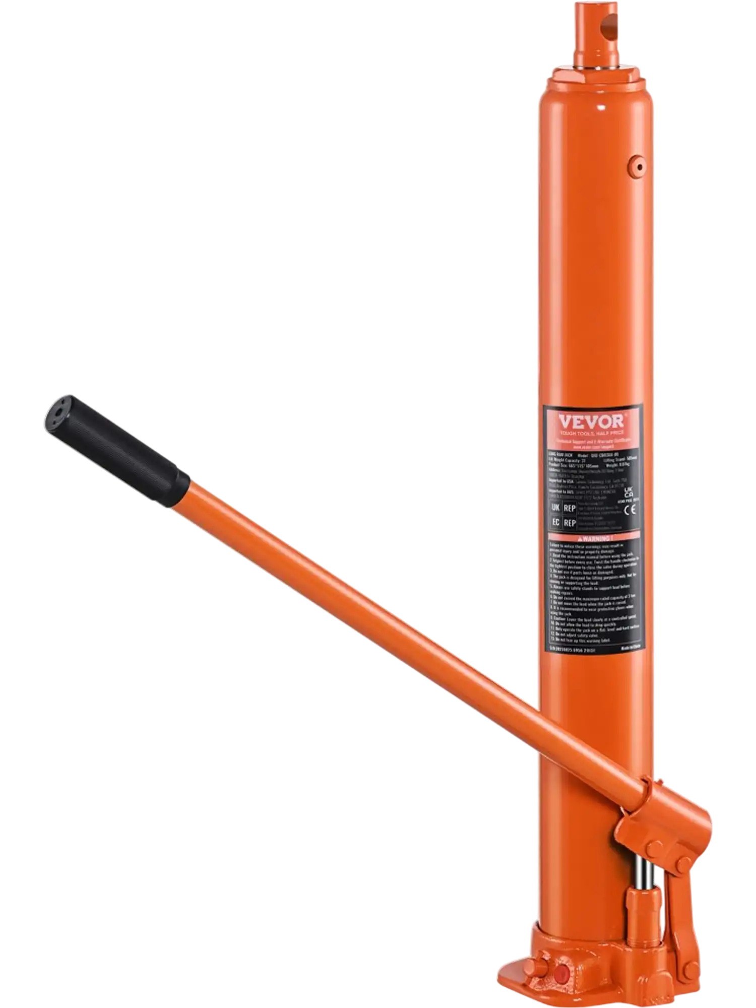 Vevor Hydraulic Long Ram Jack 4-Ton Engine Hoist Cylinder with Single Piston Pump and Flat Base New