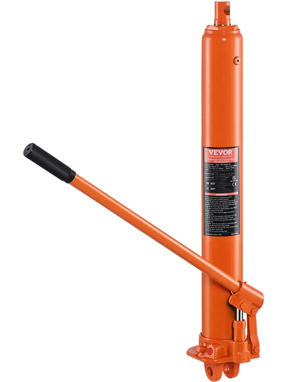 VEVOR Hydraulic Long Ram Jack, 3 Ton Engine Hoist Cylinder with Single Piston Pump And Clevis Base, Hydraulic Ram Cylinder for Engine Lift Hoists, Hydraulic Garage/Shop Cranes, Mechanical, Farm