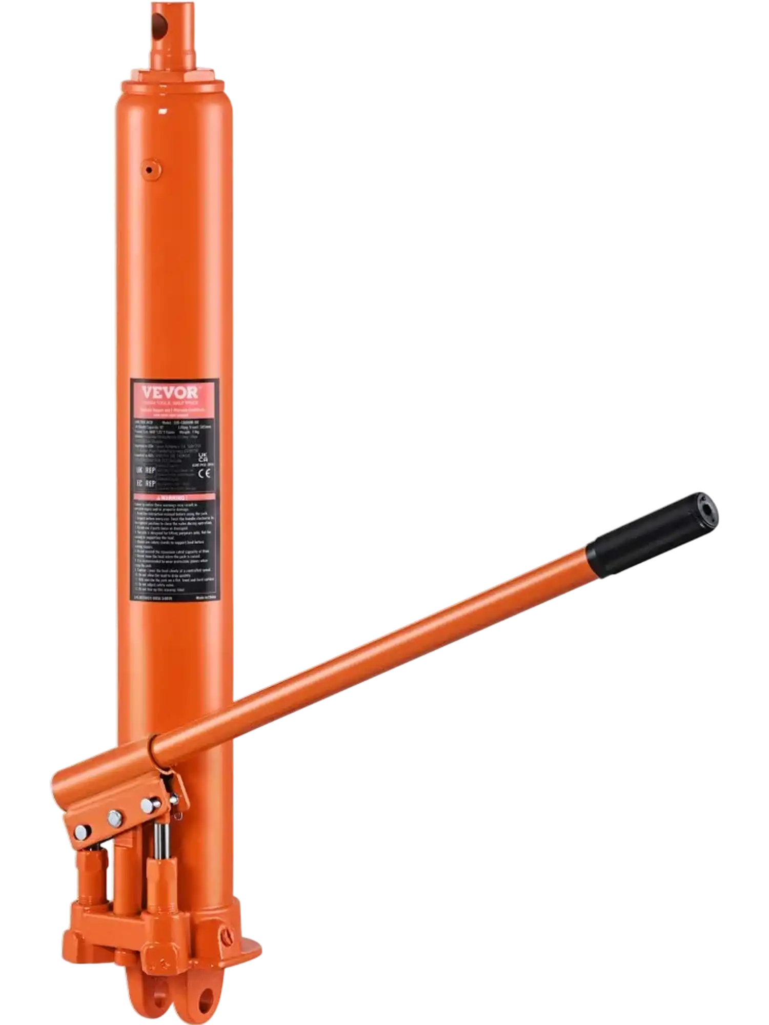 Vevor Long Ram Jack 8-Ton Hydraulic Engine Hoist Cylinder with Double Piston Pump and Clevis Base New