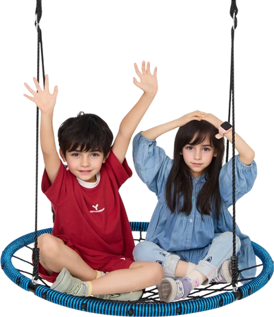 VEVOR Spider Web Saucer Swing, 40 Inch Round Swings for Kids Outdoor, 750lbs Weight Capacity Saucer Tree Swing, Stable Woven Rope Swing Seat with Tree Hanging Straps and Adjustable Multi-Strand Ropes