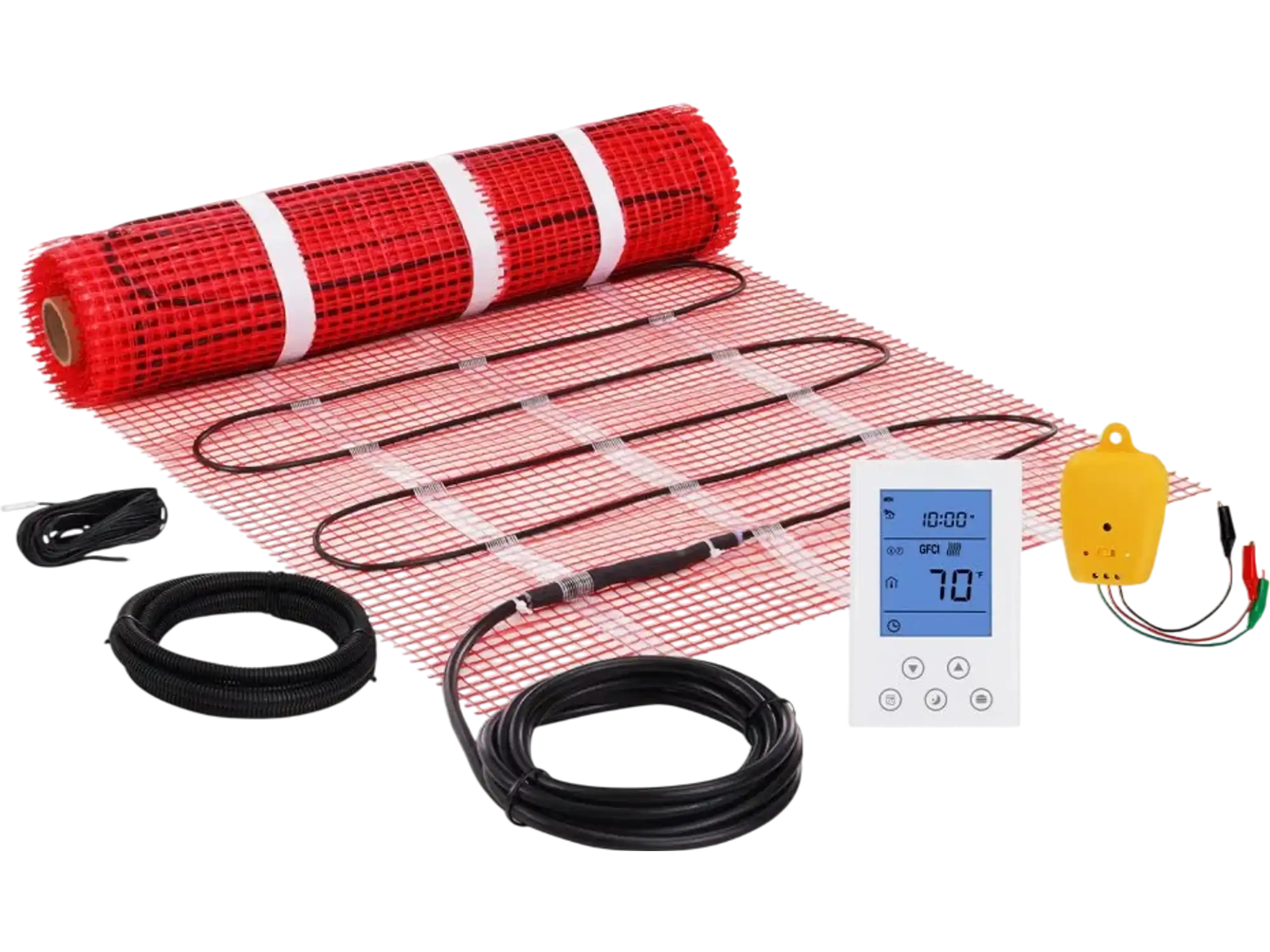 Vevor Floor Heating Mat 30 sq. ft Electric Radiant In-Floor Heating System with Digital Thermostat New