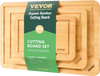VEVOR Cutting Board, 3 Pieces, Premium Versatile Bamboo Cutting Board with Food-Grade Oil and Juice Groove,Sturdy & Durable Chopping Board with Built-in Handle, Fit for Display, Chopping & Serving