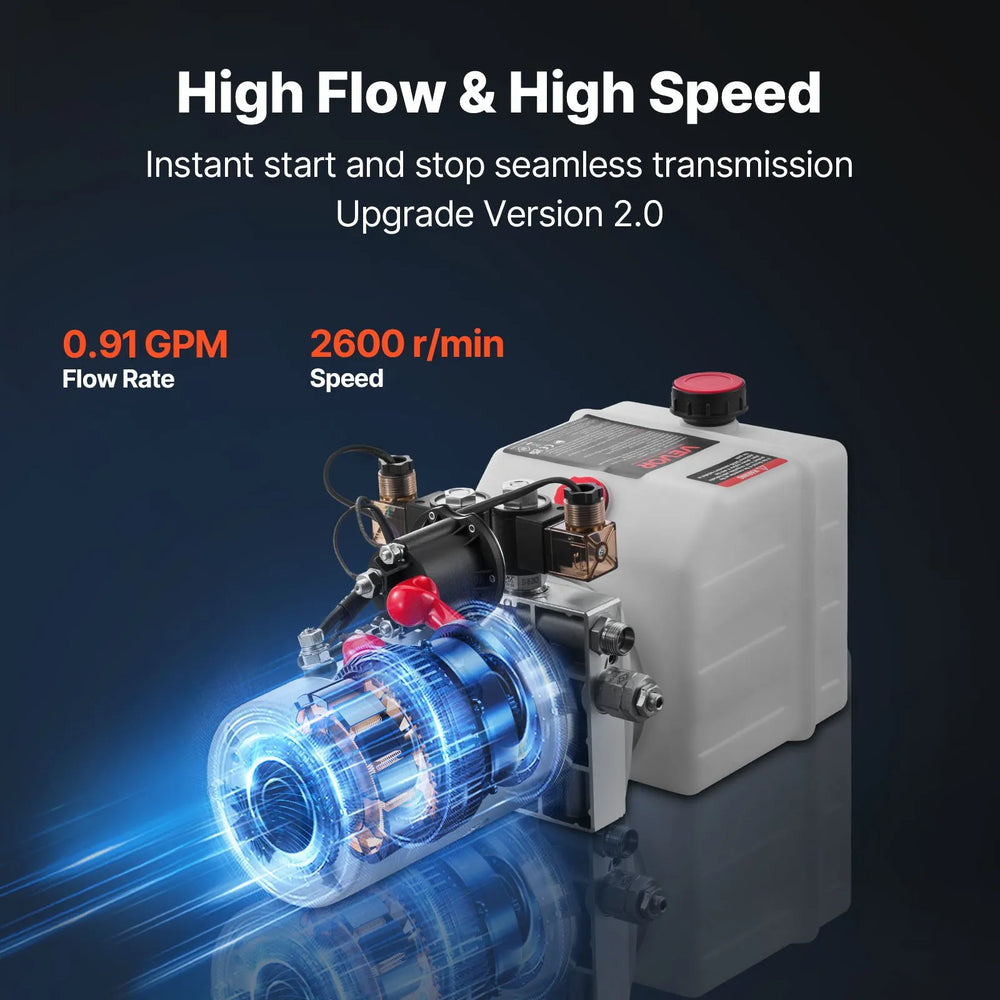 Vevor Hydraulic Power Unit 4 QT Double-Acting DC 12V 3200 PSI New