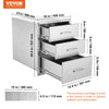 Vevor Outdoor Kitchen Drawers 18" x 20.5" x 23" Triple Access Stainless Steel New