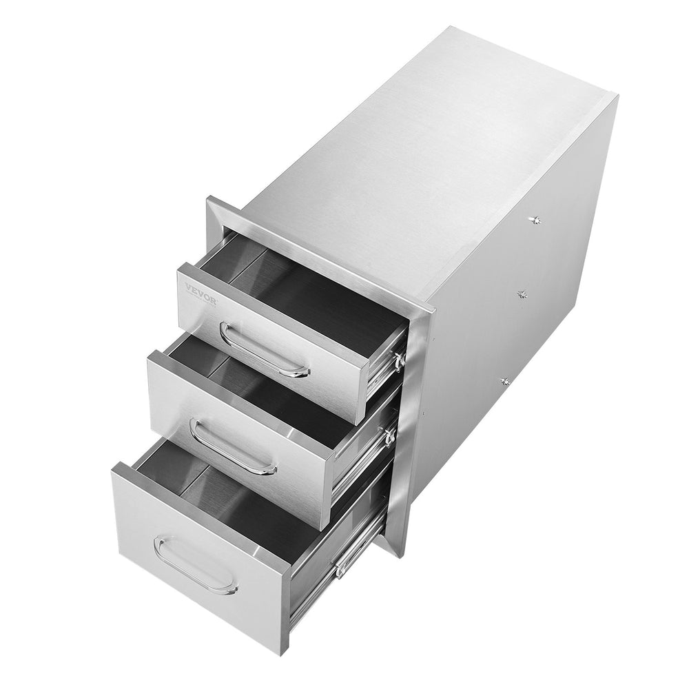 Vevor Outdoor Kitchen Drawers 14" x 20.3" x 23" Triple Access Stainless Steel New