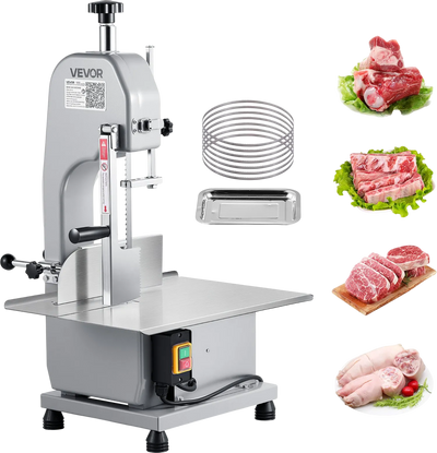 Vevor Electric Meat Bandsaw with 12.4 x 18.1 in. Workbench 0-4.3 in. Cut Thickness 1100W New