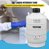 Vevor Liquid Nitrogen Tank 20L Aluminum Alloy Cryogenic Container with 6 Canisters & Carry Bag New