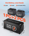 Vevor LiFePO4 Lithium Battery 24V 100Ah Built-in 50A BMS 2560Wh Bluetooth New