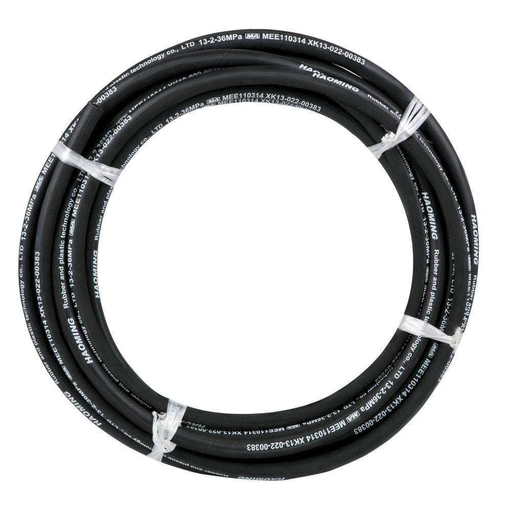 VEVOR Hydraulic Hose 50 Feet Rubber Hydraulic Hoses with 2 High-Tensile Steel Wire Braid, Inner Diameter 1/2 Inch, 5000 PSI Max, Bulk Hydraulic Hose -40 °F to 250 °F, Hydraulic Oil Flexible Hose