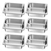 VEVOR 6 Pack Stainless Steam Hotel Pans, 1/2 Size Table Steam Pan, 4 Inch Deep Anti Jam Restaurant Supplies Reusable Rustproof Catering Storage for Home, Party, Restaurant, Hotel, Buffet