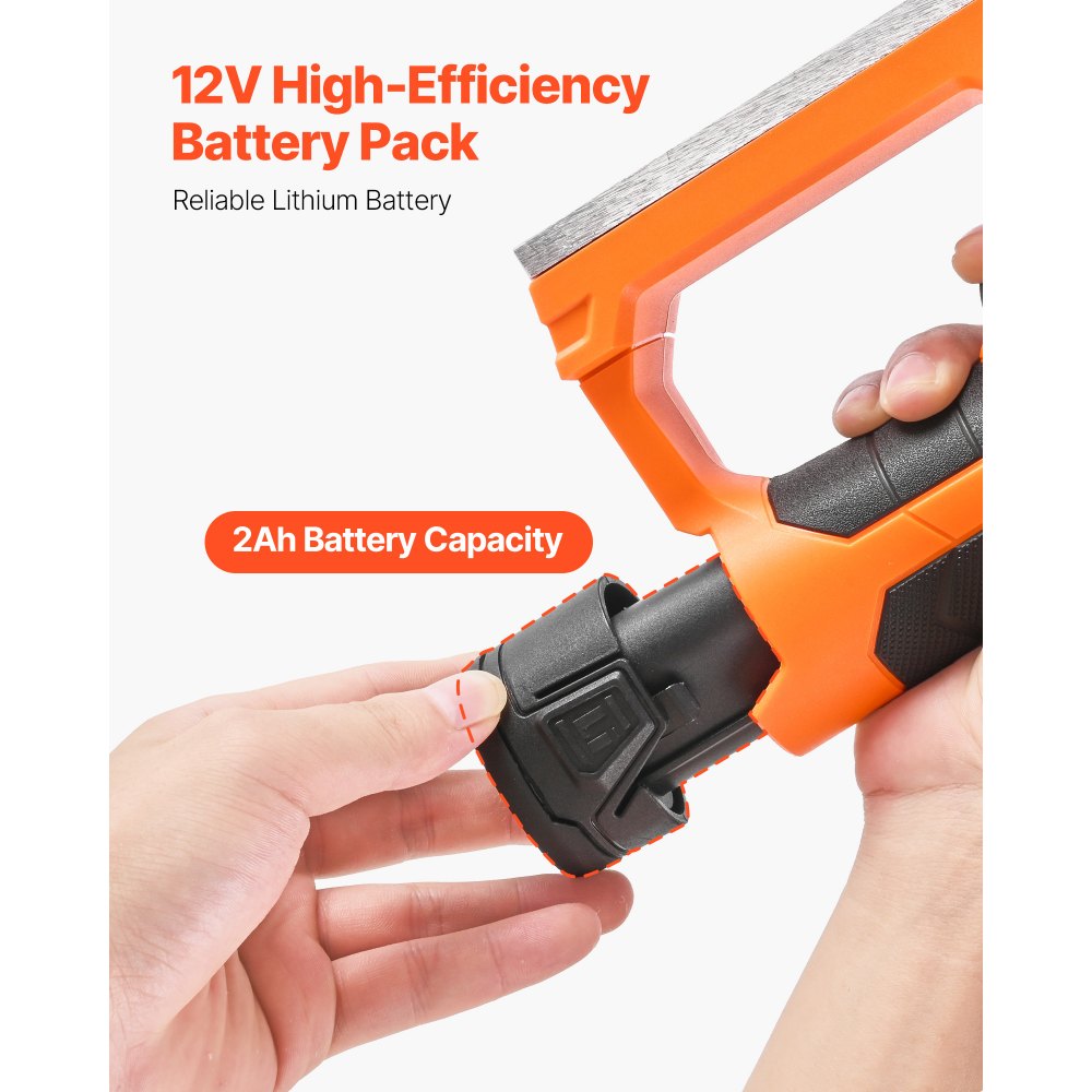 VEVOR Lithium-Ion Battery, 12V 2Ah, Portable Lithium Battery Pack Replacement, with Universal Adapter, Easy to Carry, Compatible with Makita Interfaces, VEVOR Cordless Electric Hand Planer, 1-Pack