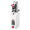 VEVOR 6 Quart Hydraulic Power Unit, Single Acting Dump Trailer Pump, 3200 PSI Max Relief Pressure & 0.91 GPM Flow Rate, DC 12V Hydraulic Pump with Metal Reservoir for Dump Trailer Car Lifting, White