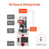VEVOR 4 Quart Hydraulic Power Unit, Single Acting Dump Trailer Pump, 3200 PSI Max Relief Pressure & 0.91 GPM Flow Rate, DC 12V Hydraulic Pump with Metal Reservoir for Dump Trailer Car Lifting