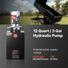 VEVOR 12 Quart Hydraulic Power Unit, Double Acting Dump Trailer Pump, 3200 PSI Max Relief Pressure & 0.91 GPM Flow Rate, DC 12V Hydraulic Pump with Metal Reservoir for Dump Trailer Car Lifting