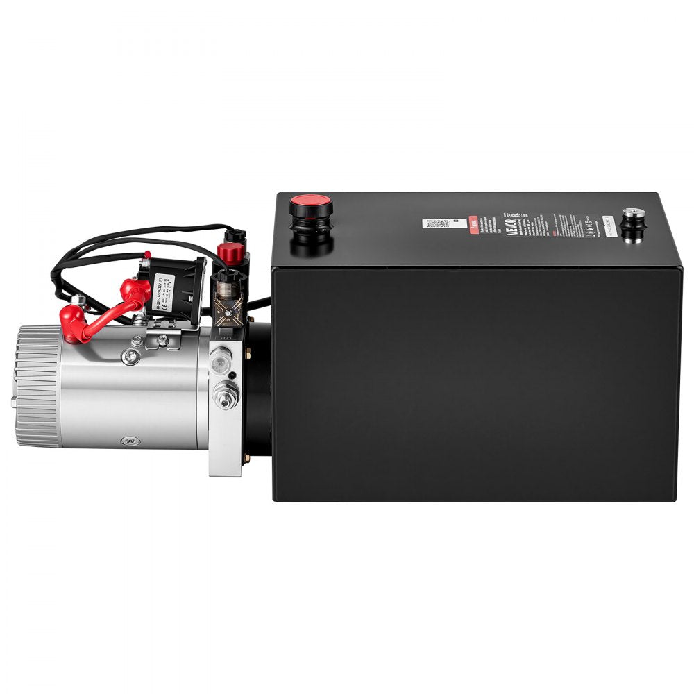 VEVOR 20 Quart Hydraulic Pump, Double Acting Dump Trailer Pump, 3200PSI Max Relief Pressure, 0.91 GPM Flow Rate, DC12V 1.6KW Hydraulic Power Unit for Dump Trailer Car Lifting (Horizontal Installation)
