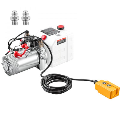 Vevor Hydraulic Pump 4-Quart Double-Acting Dump Trailer Power Unit New
