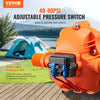 VEVOR 12V Diaphragm Pump, 3.5 GPM (13.25 L/min), 3-Chamber 12 Volt DC Water Pump with Automatic Pressure Switch 40-100 PSI Adjustable, 50 PSI, 1/2'' MNPT Port, for RV Yacht Food Truck Camper Marine