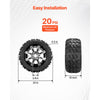 VEVOR Golf Cart Wheels, 12" 20x10-12 Black Aluminum Alloy Golf Cart Tires and Wheels Combo (Set of 4) Fit Club Car, EZGO, Yamaha, 4 Ply Rubber 4-Lug Lawn Mower Tires & Rims, 800 lbs Load, All-Terrain