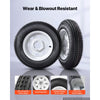 VEVOR 2-Pack Trailer Tire Rim Assembly 4.80-12 with 5 Lug on 4.5 in PCD, 6 Ply Load Range C Trailer Tire on 12" White Rims, 2.8 in Center Bore, Max Load 990LBS 90PSI for Utility/Boat/Camper Trailers