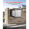VEVOR Outdoor Kitchen Drawers 14W x 14.4H x 23D Inch, Flush Mount Double BBQ Drawers Stainless Steel with Handle, BBQ Island Drawers for Outdoor Kitchens or Grill Station