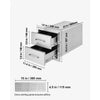 VEVOR Outdoor Kitchen Drawers 14W x 14.4H x 23D Inch, Flush Mount Double BBQ Drawers Stainless Steel with Handle, BBQ Island Drawers for Outdoor Kitchens or Grill Station