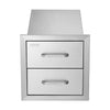VEVOR Outdoor Kitchen Drawers 14W x 14.4H x 23D Inch, Flush Mount Double BBQ Drawers Stainless Steel with Handle, BBQ Island Drawers for Outdoor Kitchens or Grill Station