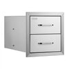 VEVOR Outdoor Kitchen Drawers 14W x 14.4H x 23D Inch, Flush Mount Double BBQ Drawers Stainless Steel with Handle, BBQ Island Drawers for Outdoor Kitchens or Grill Station
