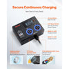 VEVOR NEMA Splitter for Dryer and EV, 3-Color LED Indicator, 240V Smart Power Distribution, With NEMA 14-30 Plug, NEMA 14-30 & NEMA 14-50 Outlets, Large 3.4-Inch LCD Screen, for Max 24A Dryer or EV